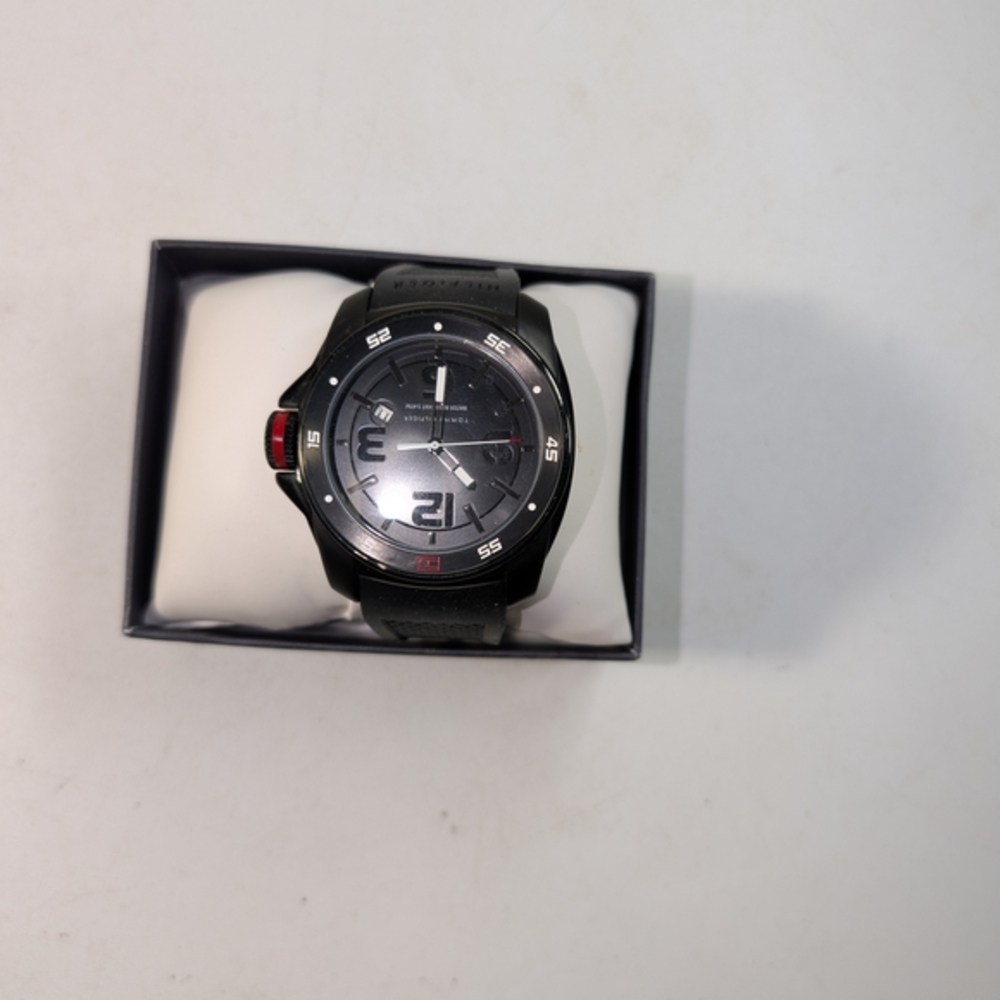 Tommy Hilfiger Black and Silver Men's Watch